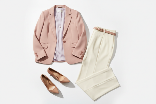 Conjunto formal en tonos pastel para mujer