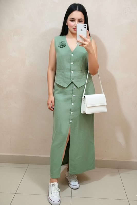 Conjunto falda más chaleco cod.1052