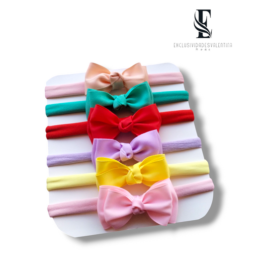 Set de 6 banditas, básicas para niñas.