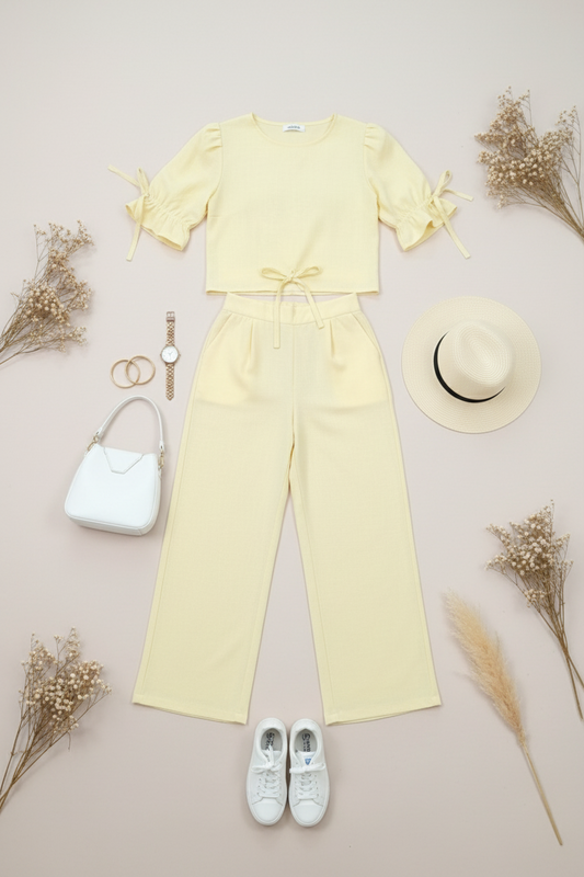 Conjunto en tela lino cod.1063