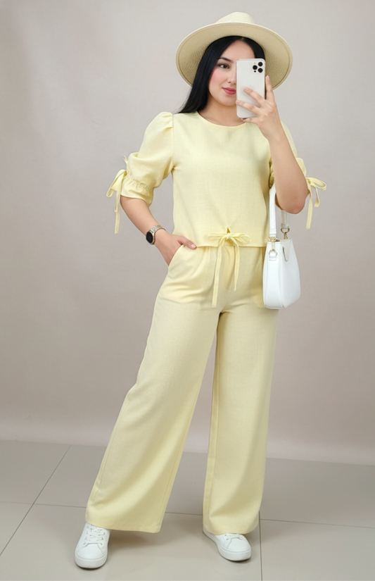 Conjunto en tela lino cod.1063