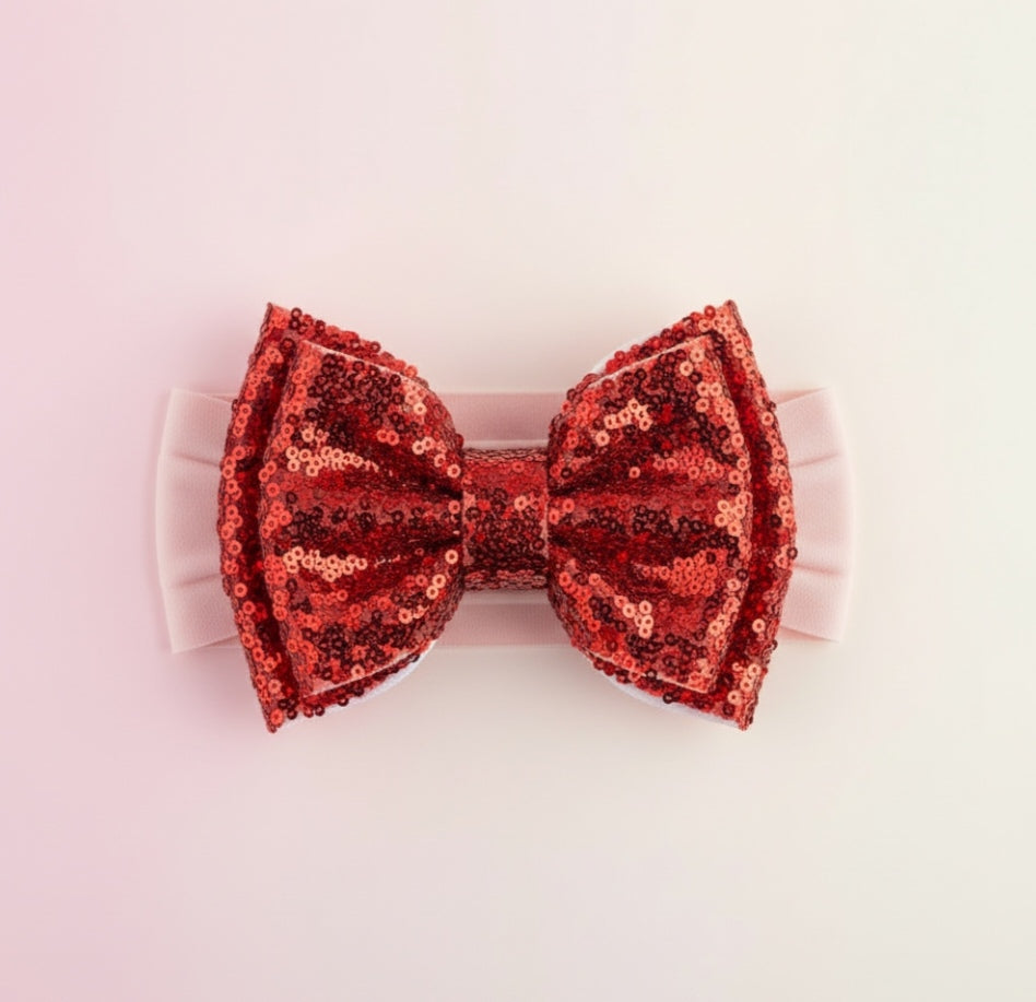 Cintillo doble lazo lentejuelas cod.44