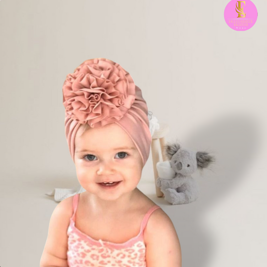 Gorrita turbante de flor