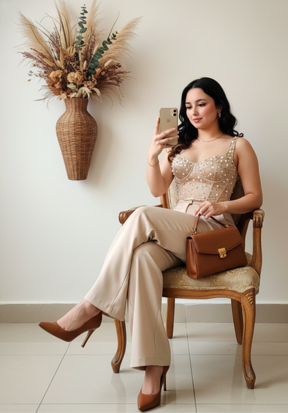 Conjunto corset más pantalón formal cod.1059