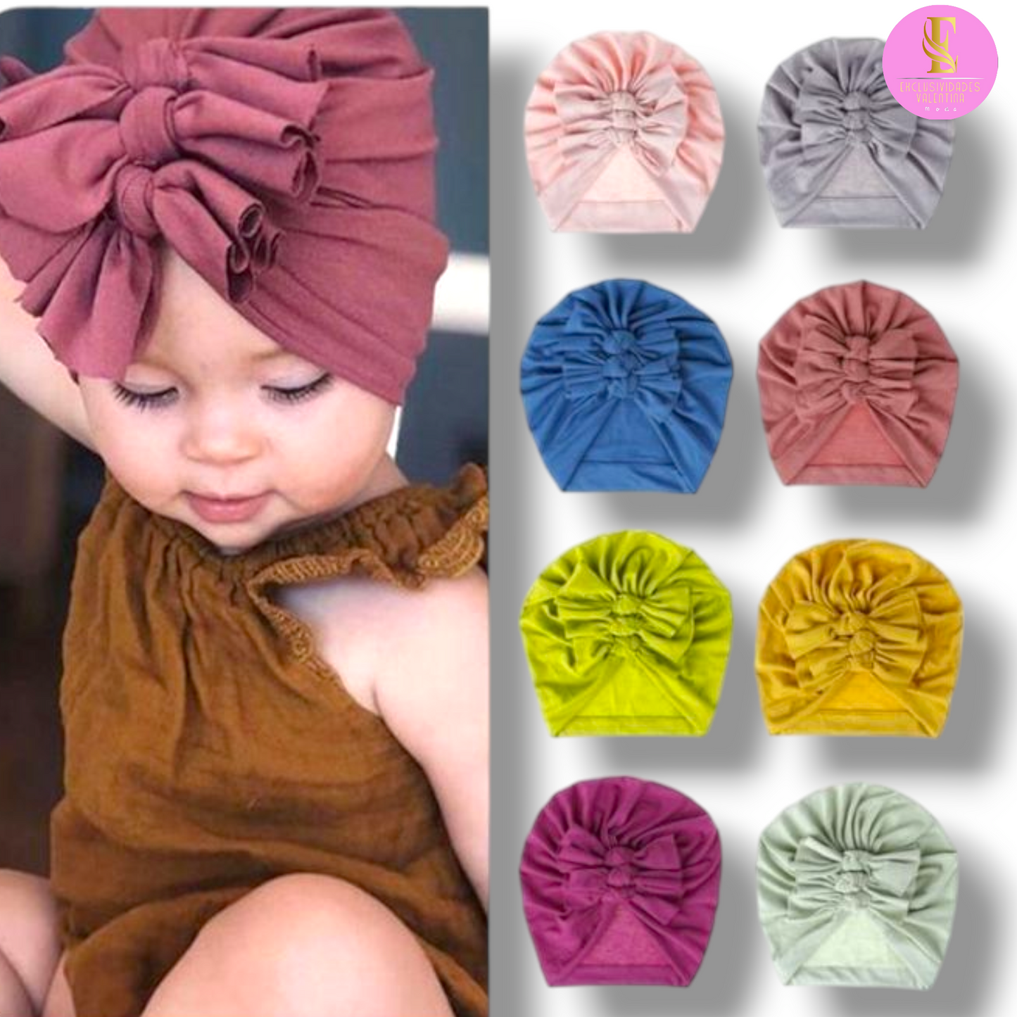 Gorrita turbante de 3 lacitos