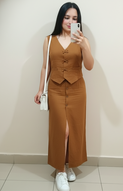 Conjunto falda más chaleco cod.1052