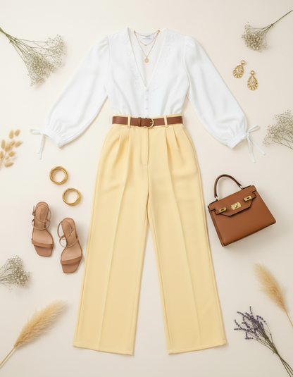 Conjunto blusa más pantalón Palazzo cod.1061