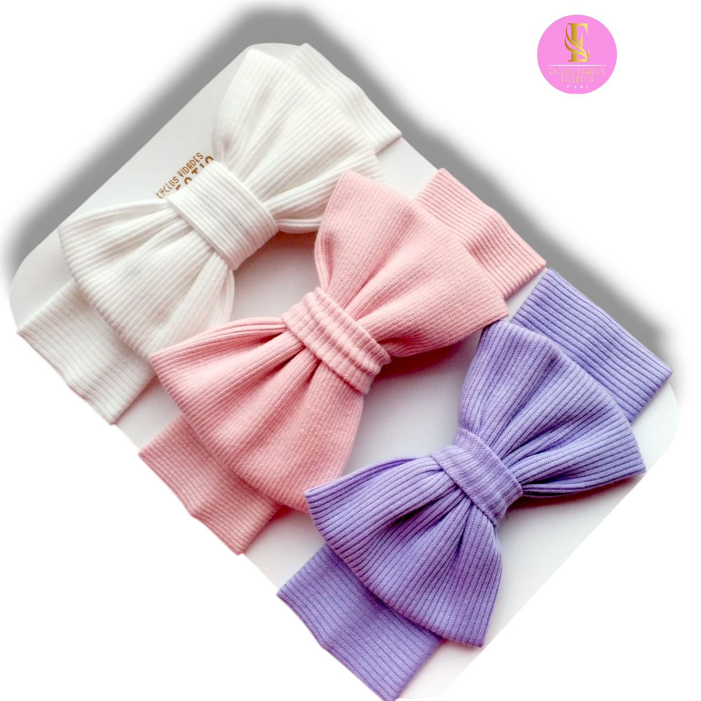 Set de 3 Cintillos Lazo Valentina - Suaves y Elegantes para Niñas | Cod.012