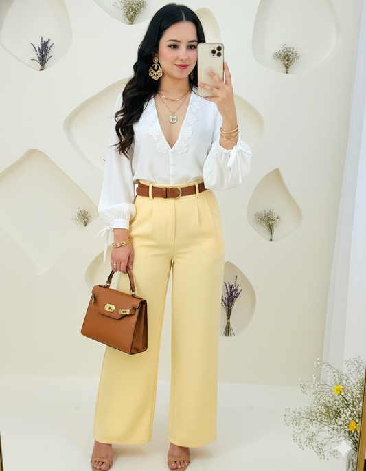 Conjunto blusa más pantalón Palazzo cod.1061