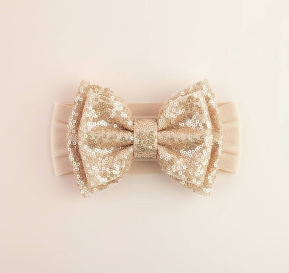 Cintillo doble lazo lentejuelas cod.44