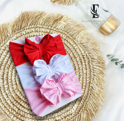 Set de 3 cintillos en lazo globo. Cod008