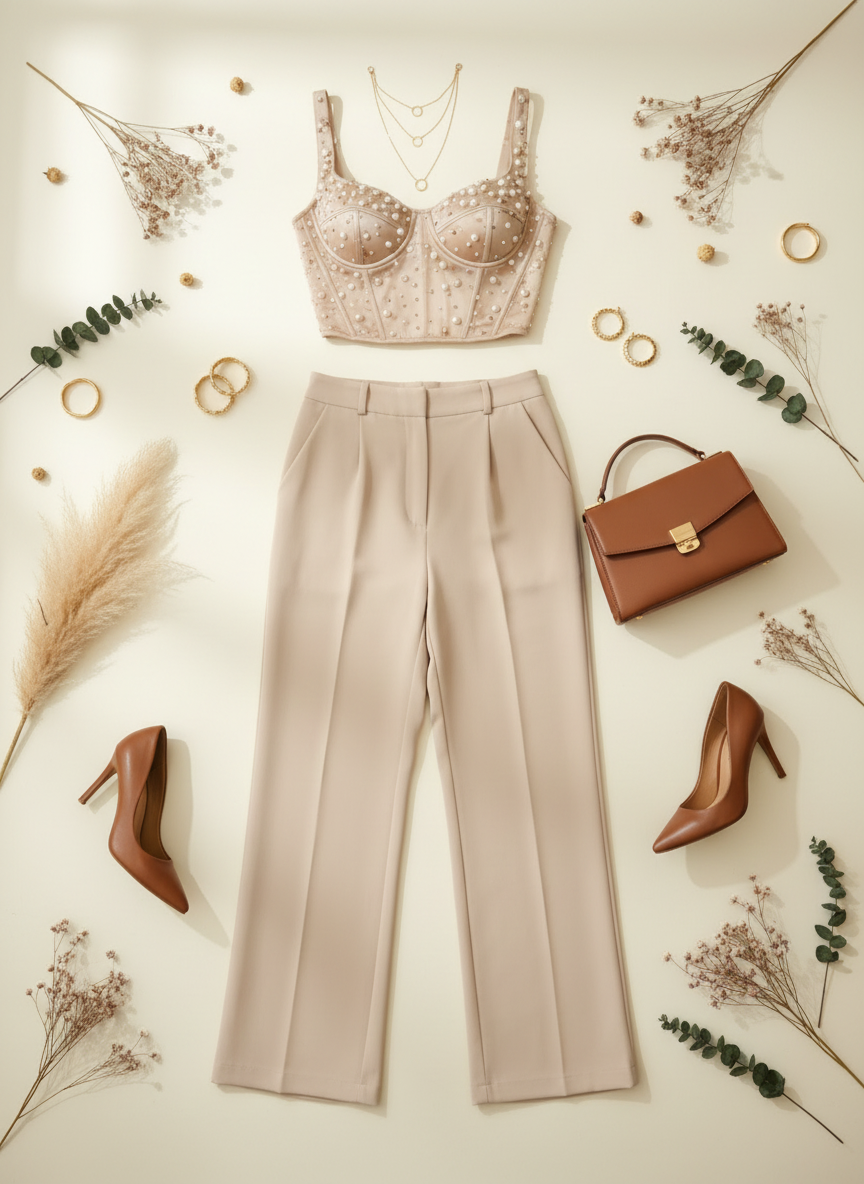 Conjunto corset más pantalón formal cod.1059