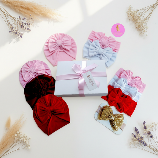 Cajita de 3 gorritas y 4 cintillos cod.68