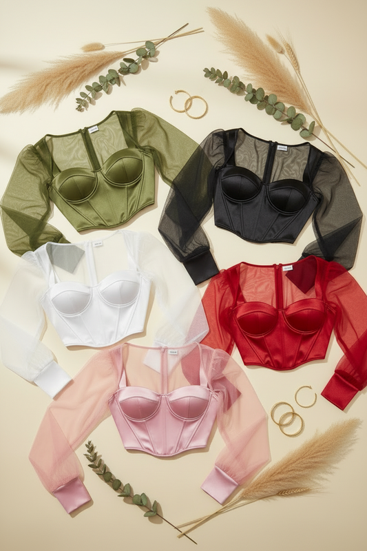 Hermosa blusa tipo corset cod.1069