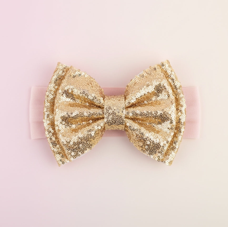 Cintillo doble lazo lentejuelas cod.44