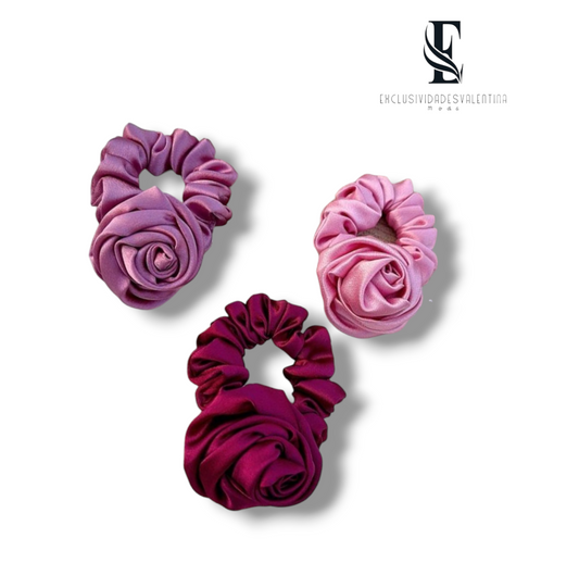 Scrunchies de flor