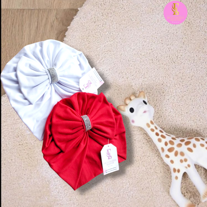 Gorrita turbante de lazo, decorado