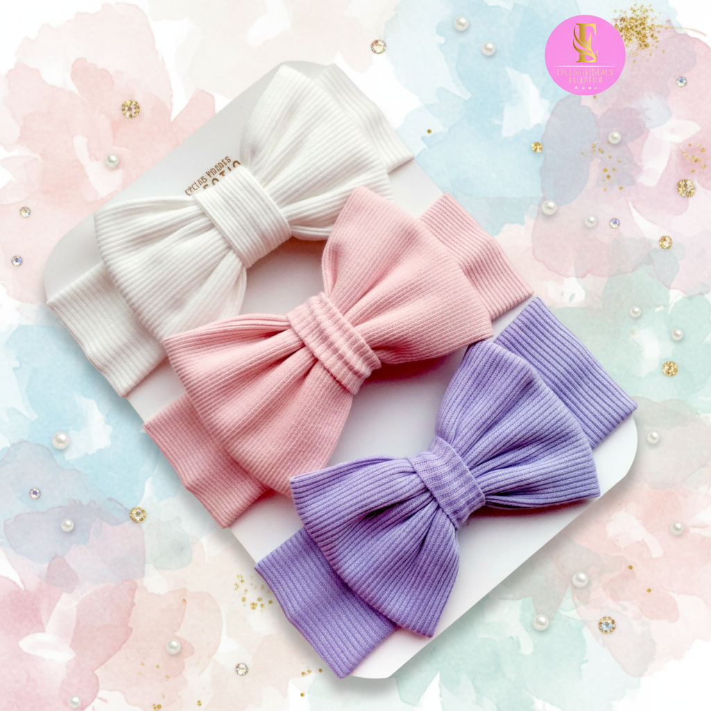 Set de 3 Cintillos Lazo Valentina - Suaves y Elegantes para Niñas | Cod.012