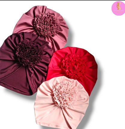 Gorrita turbante de flor