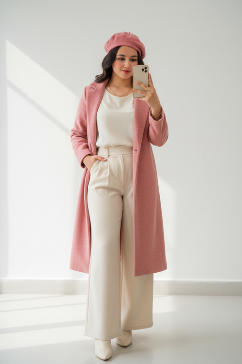 Abrigo Largo de Paño - Palo de Rosa. Cod.11123