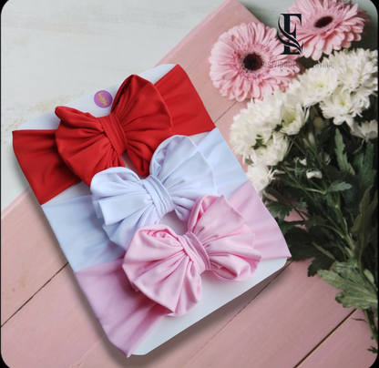 Set de 3 cintillos en lazo globo. Cod008