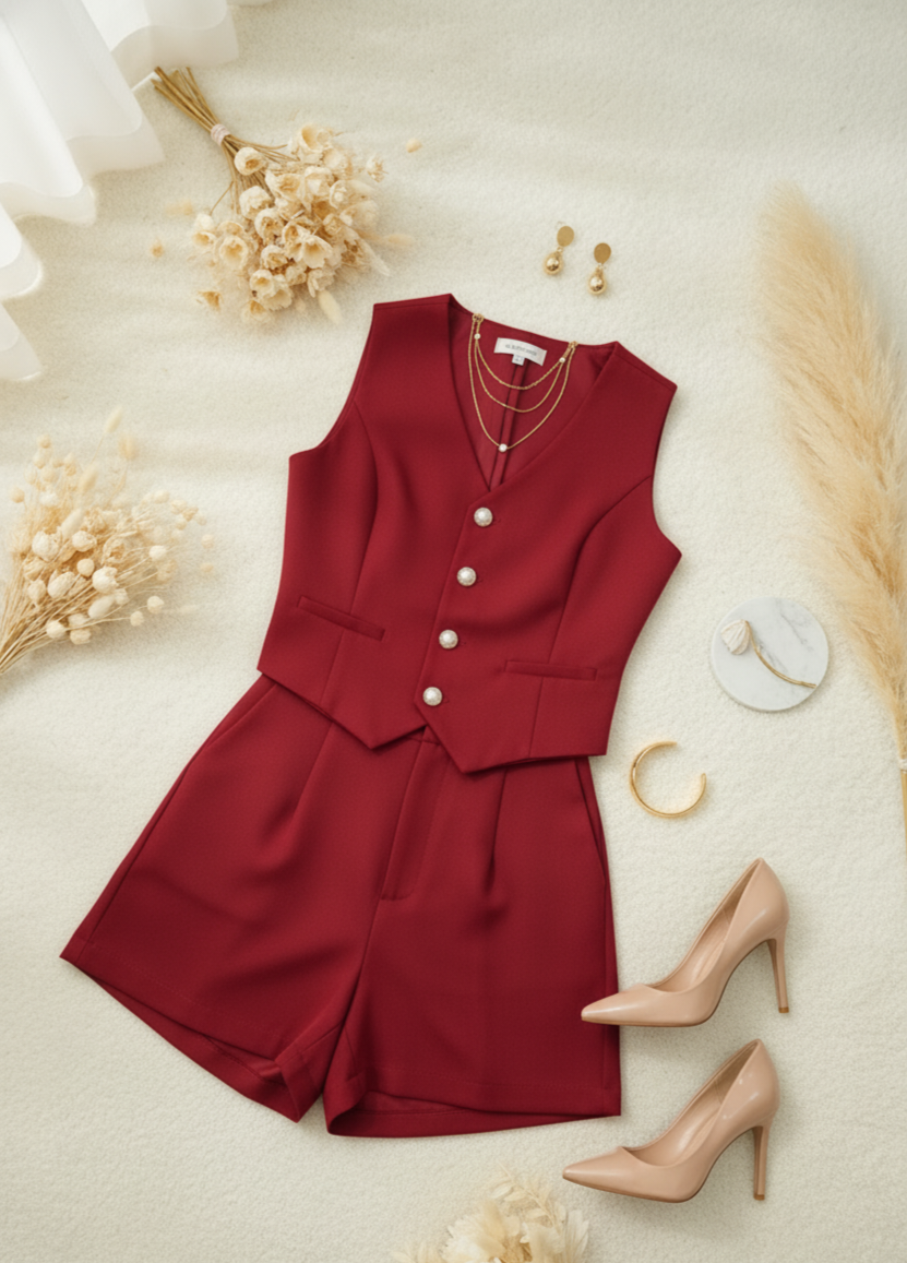 Conjunto short más chaleco cod.1046