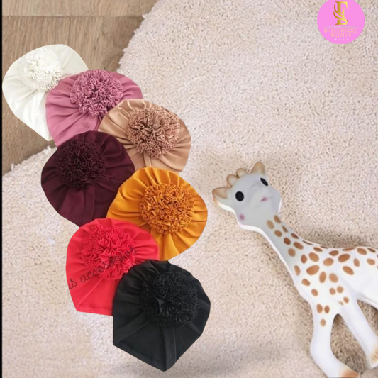 Gorrita turbante de flor