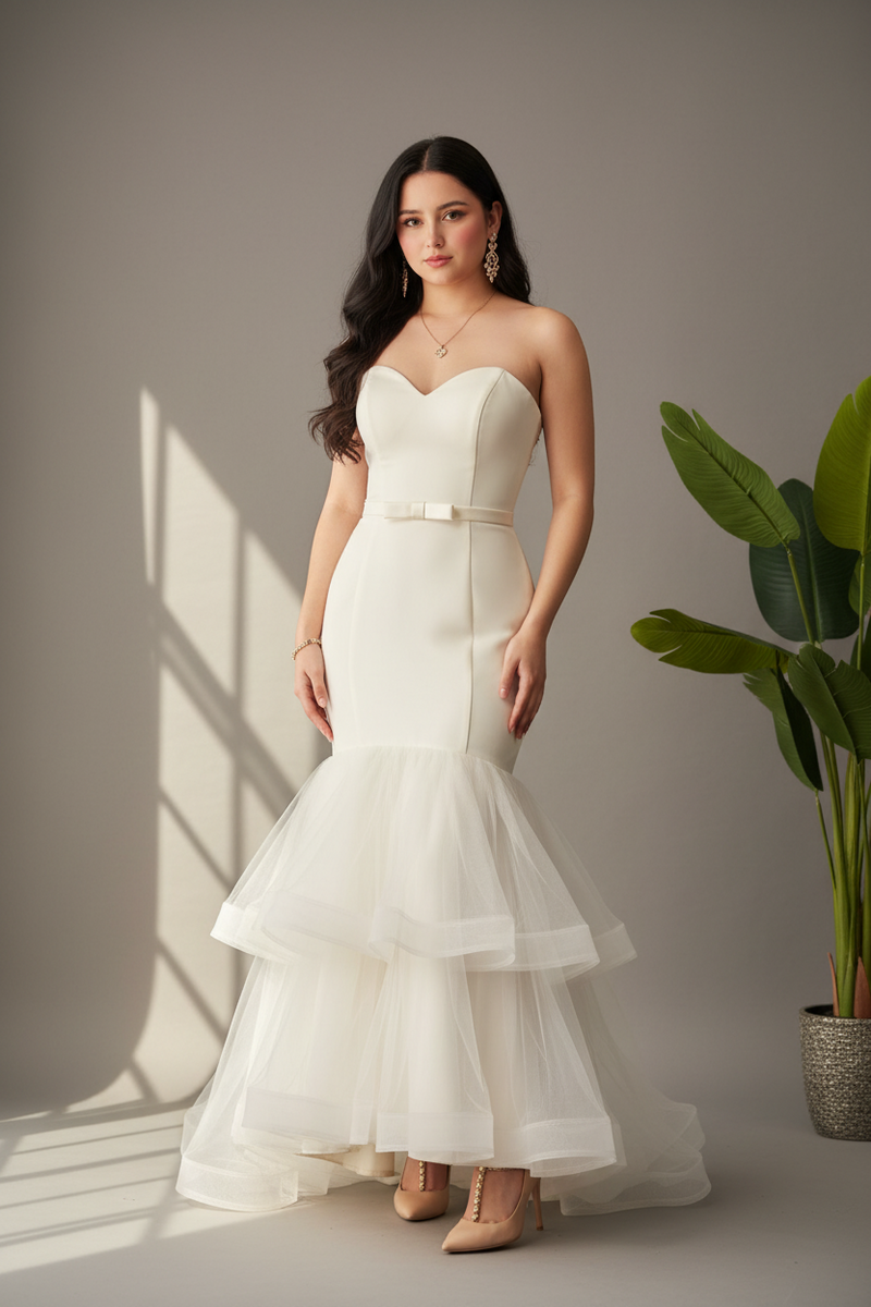 Vestido Sirena Blanco cod.609