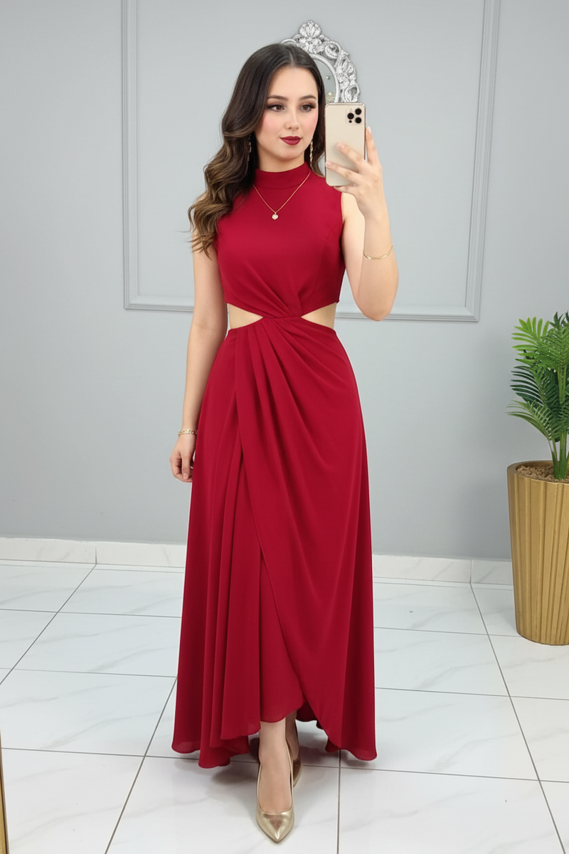 Vestido Rojo Cutout Sensual  cod.596