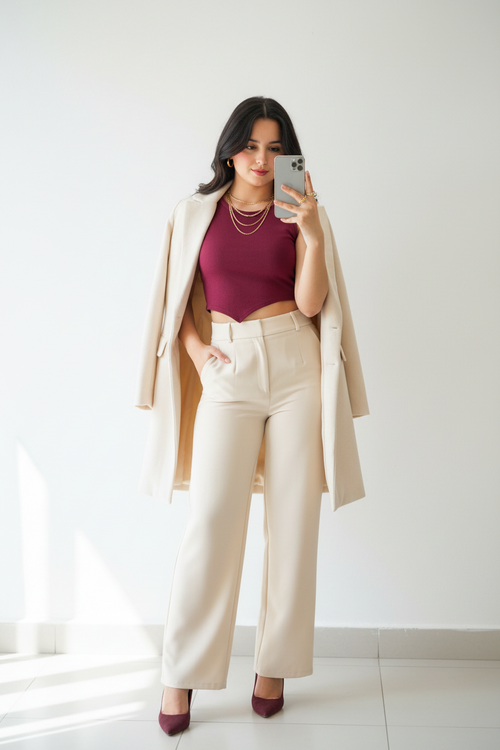 Abrigo Largo de Paño - Cream cod.11123